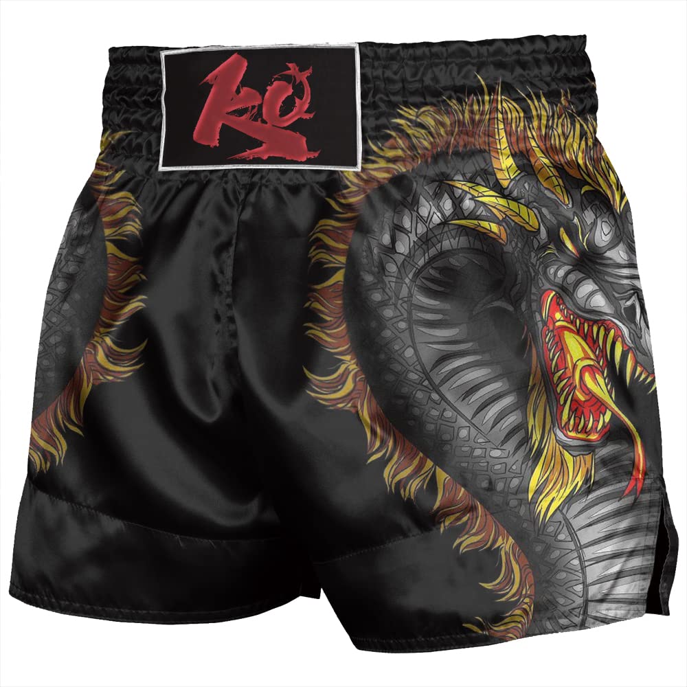 Cool Dragon Monster Muay Thai Shorts for Men - Premium BJJ MMA Boxing Trunks with Breathable Fabric - Perfect for Training, Competition & Martial Arts