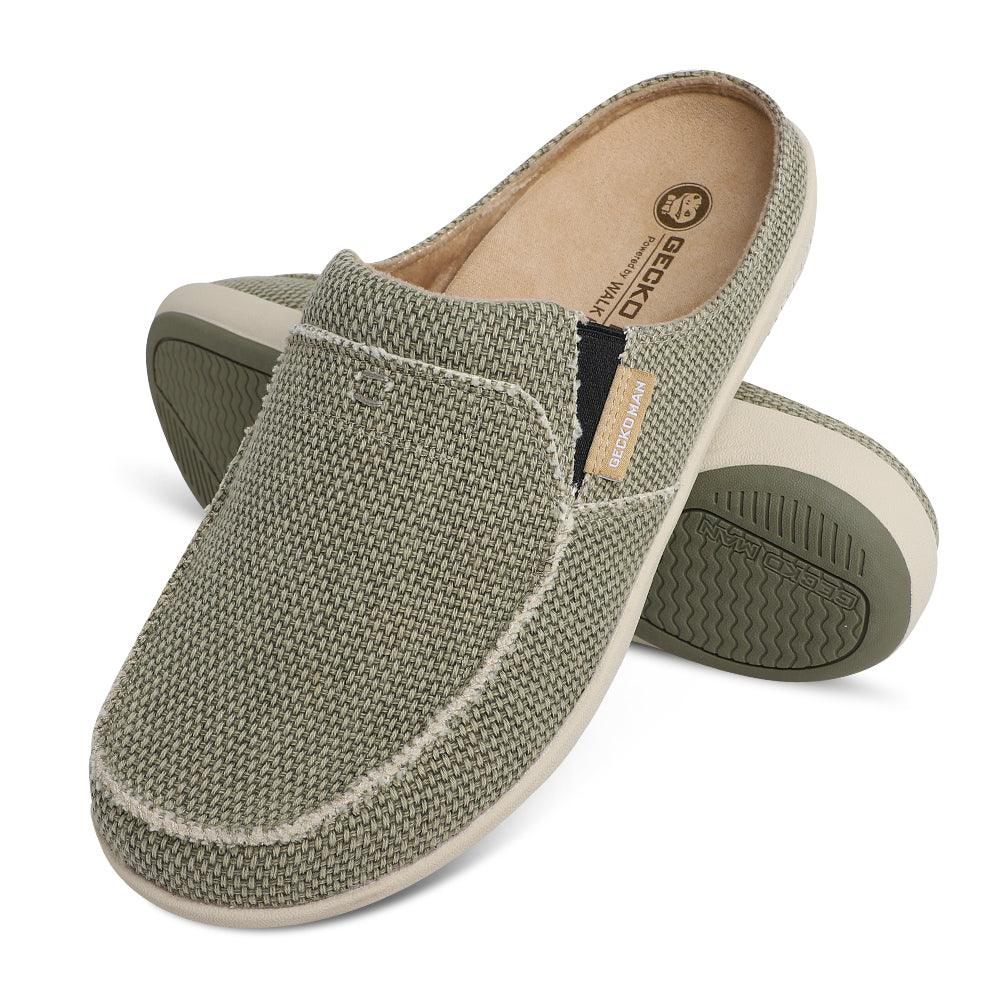 Comfortable Men's Canvas Slippers - Breathable & Lightweight House Shoes for Indoor/Outdoor Wear - Perfect for Lounging, Yoga, and Beach Use