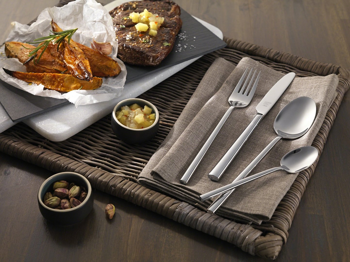 ZWILLING Premier Series Opus 45-Piece Stainless Steel Flatware Set - 300-Year Crafted Special Formula Steel, Dishwasher Safe, Service for 8 - Perfect for Fine Dining, Wedding Gifts & Upscale Entertaining
