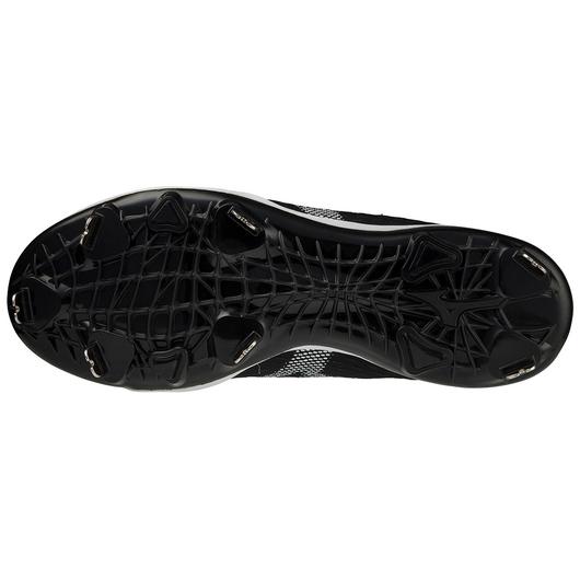 Mizuno Dominant 4 Black/White Mid Metal Baseball Cleats for Men - Perfect for Baseball, Softball & Training on Grass Fields