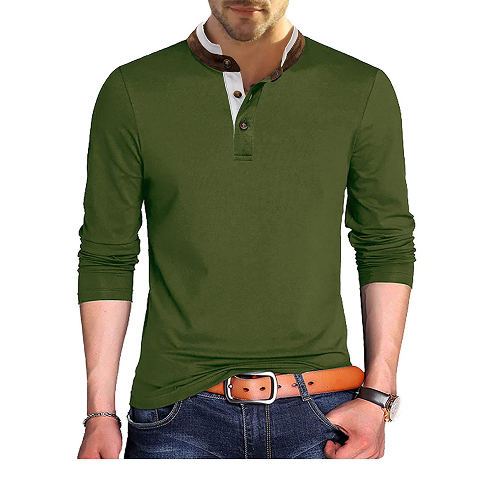 Men's Slim Fit Long Sleeve Henley T-Shirt - 3 Button Placket Casual Cotton Shirt for Everyday Wear | Perfect for Work, Date Night & Weekend Outfits