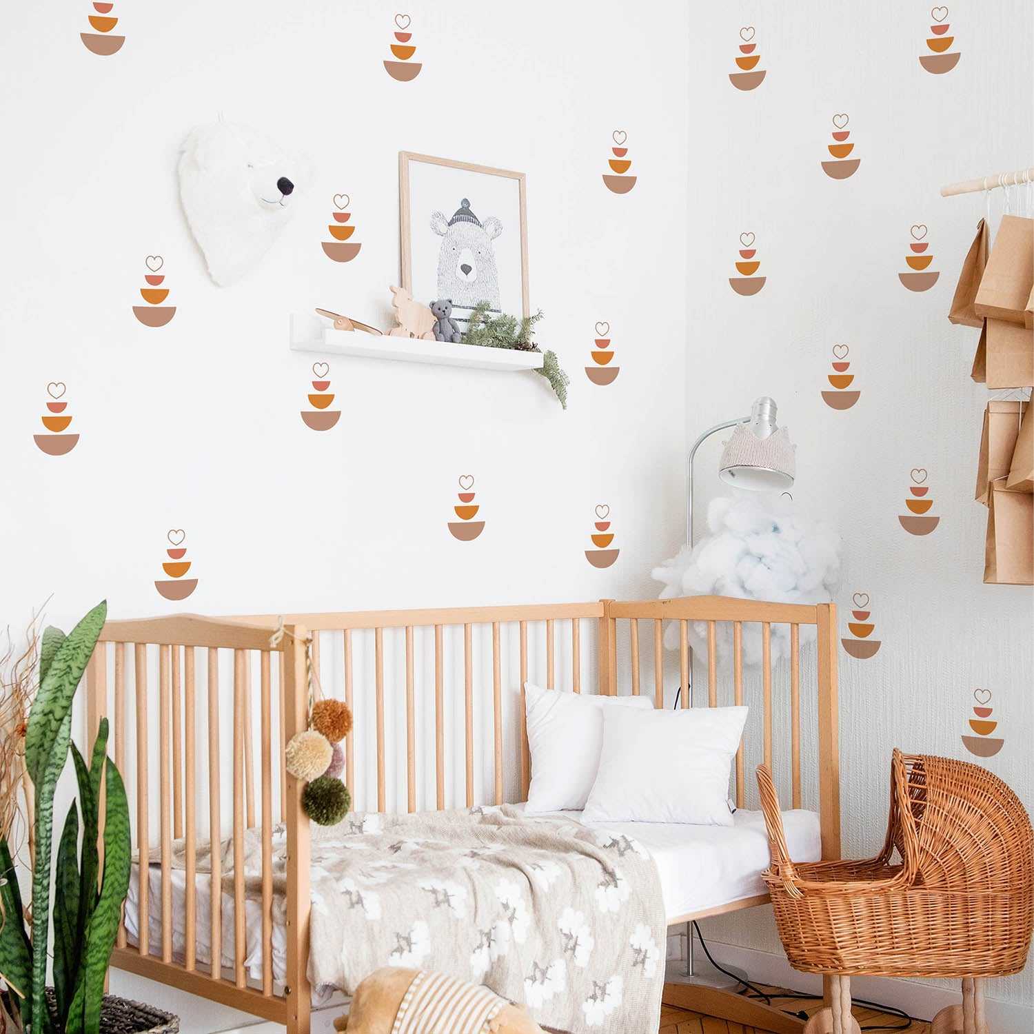 Boho Hearts Wall Stickers - Self-Adhesive Decals for Nursery, Bedroom & Living Room Decor - Removable Vinyl Wall Art for Girls, Teens & Women (Set of 24) | Perfect for Home, Dorm & Party Decoration