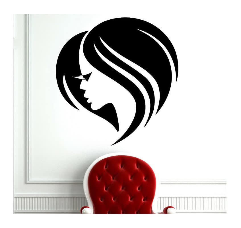 LYOMAN® Cute Girl Face Wall Stickers - Vinyl Decal for Beauty Salon & Home Decor - Self-Adhesive Removable Wall Art for Bedroom, Living Room, Kids Room (Perfect for Salon Makeover, DIY Home Decoration & Party Decor)