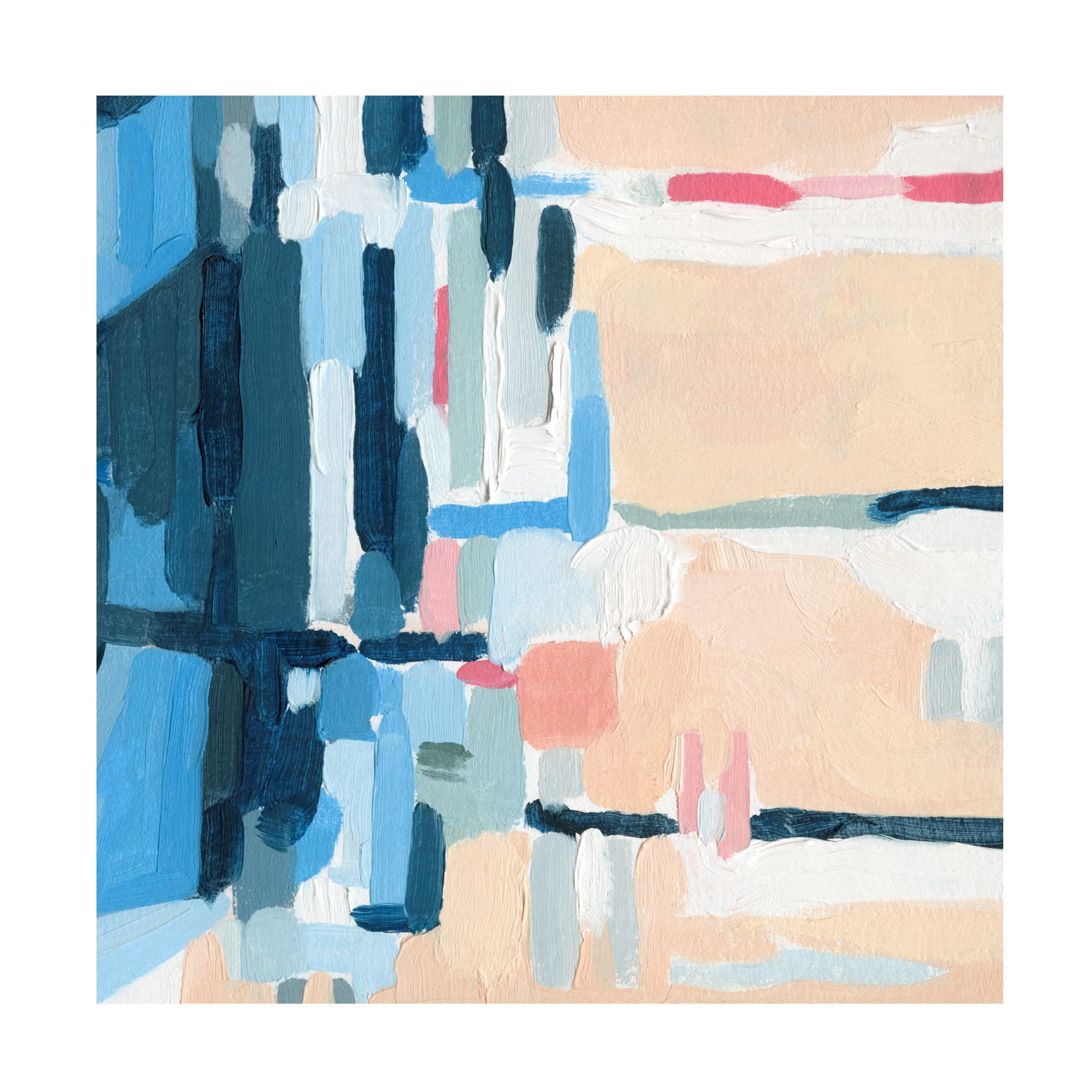 Emma Caroline 'Summer Abstraction III' Modern Canvas Wall Art - Handmade Abstract Painting for Living Room, Bedroom & Office Decor