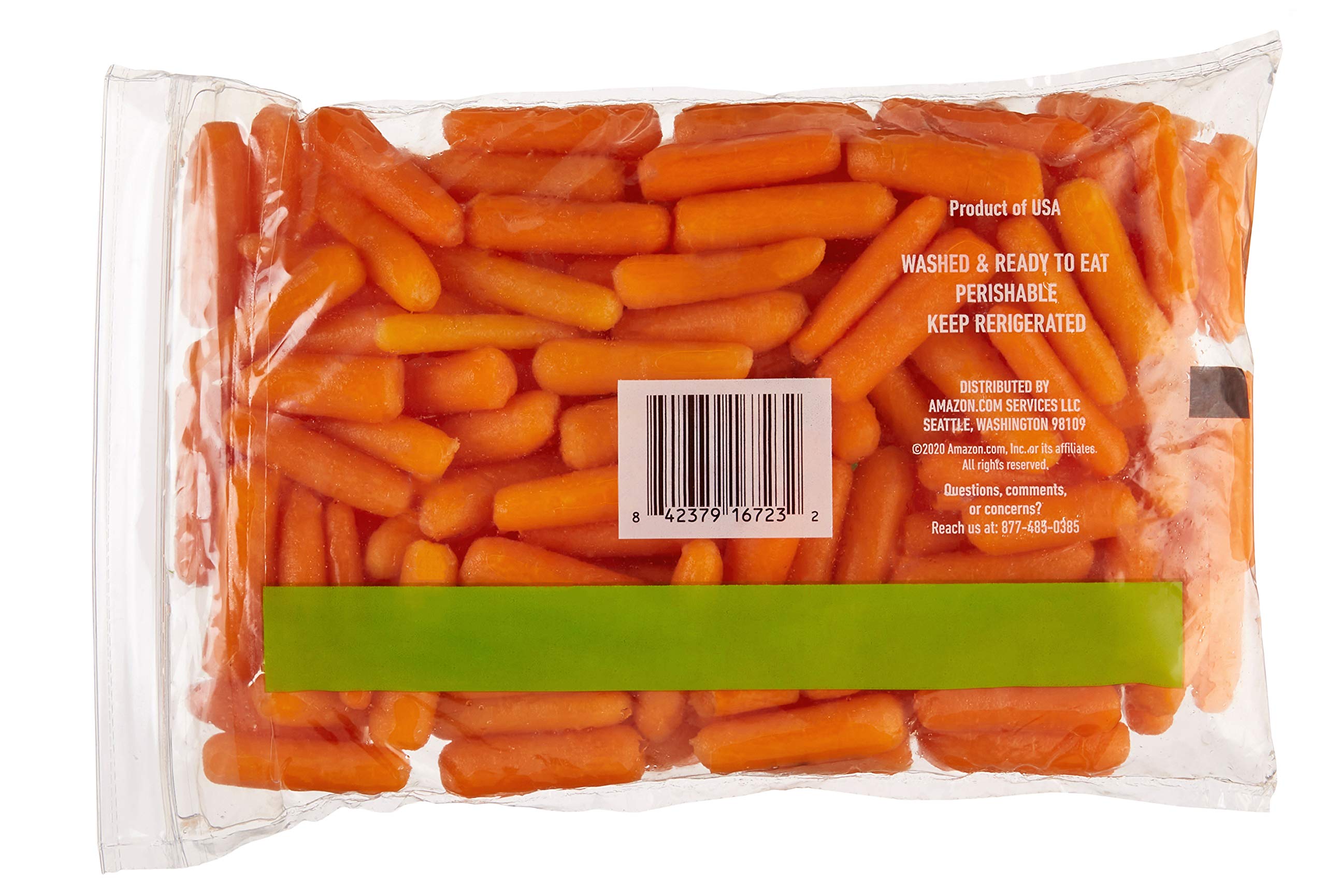 Amazon Fresh Baby Peeled Carrots - 2 Pound Bag | Fresh & Tender Organic Carrots for Baby Food, Snacks & Cooking | Perfect for Salads, Purees & Healthy Kids Meals