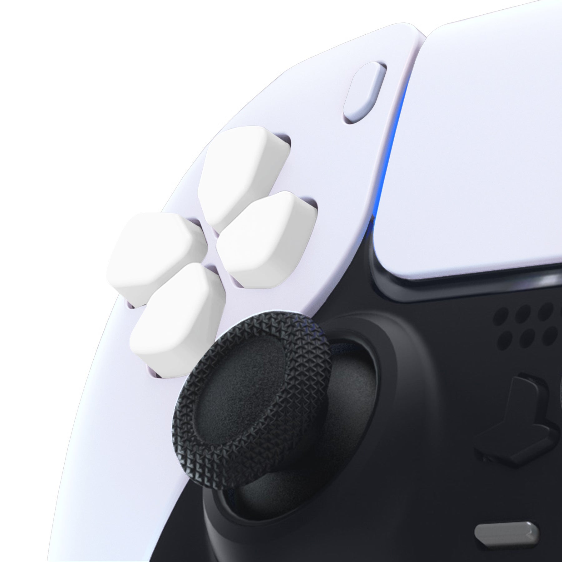 eXtremeRate Ergonomic Split D-Pad Buttons for PS5 Controller - White Independent Directional Buttons Compatible with PS5 Edge & All PS4 Models (JPF8018) - Perfect for Fighting Games & Precision Controls