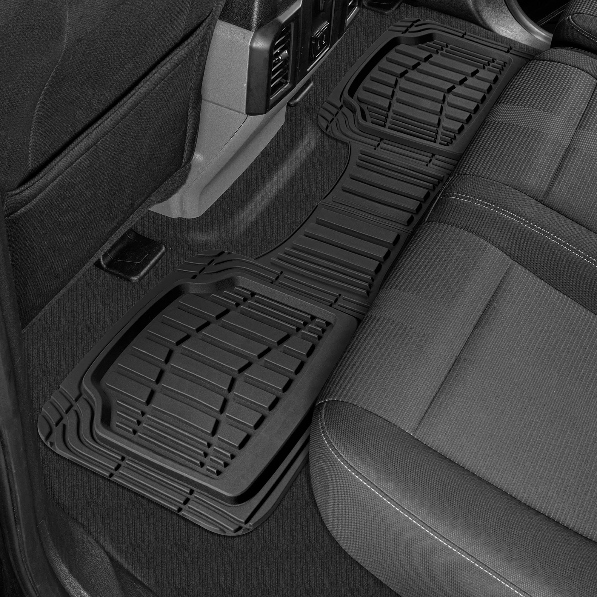 **Cat® ToughRide Heavy Duty Rubber Floor Mats & Cargo Liner for Car, SUV, Van, Sedan – All Weather, Trim-to-Fit, Deep Dish Design – Perfect for Off-Road, Work Trucks & Family Vehicles**