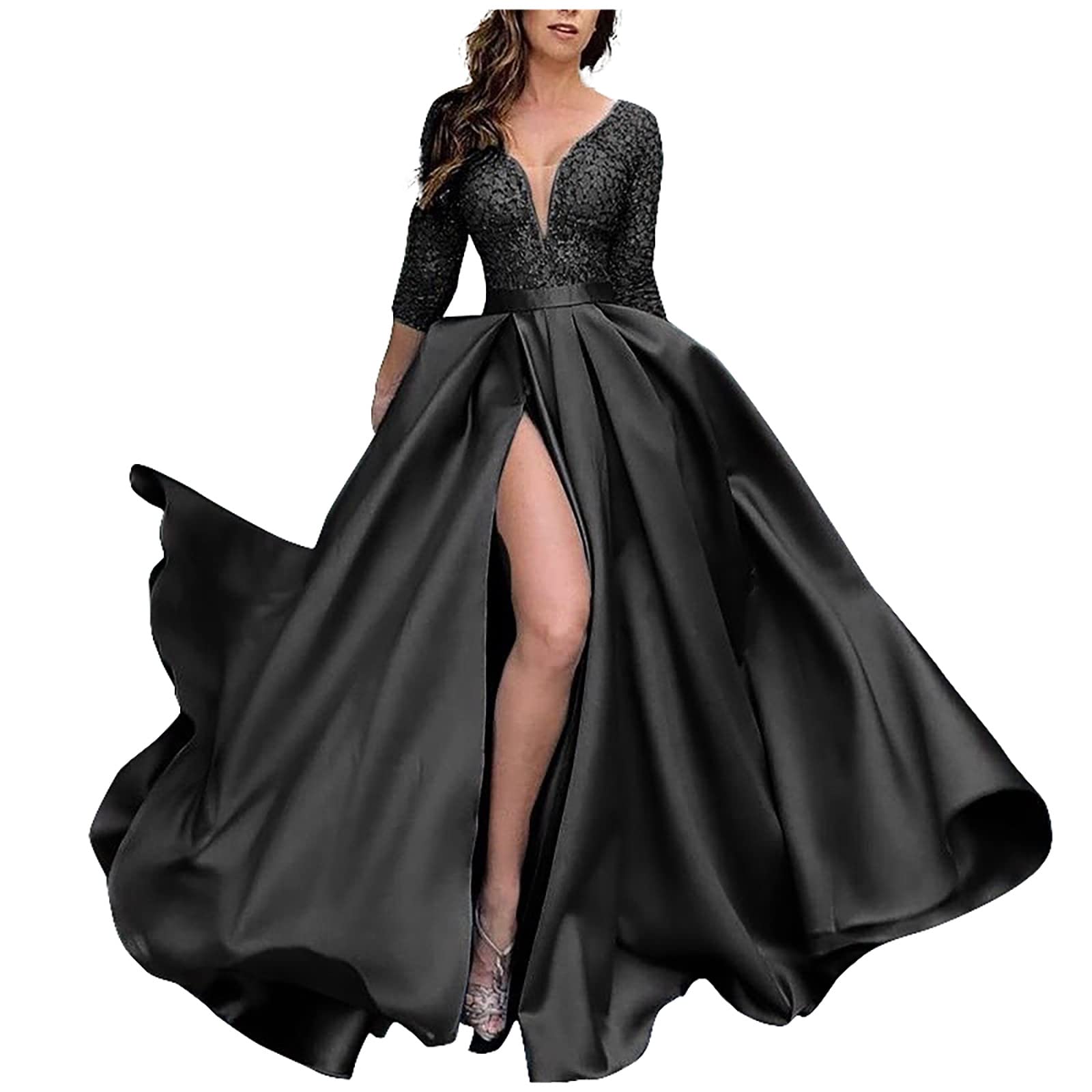 Elegant Women's Sexy Long Swing Evening Dress for Party Wedding Guest - Casual Formal Trailing Maxi Dress Sizes S-5XL | Perfect for Prom, Cocktail Parties & Special Occasions