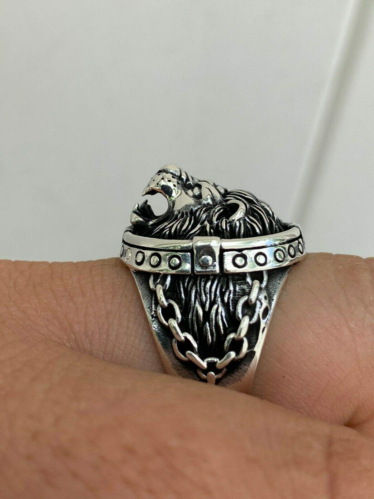 925 Sterling Silver Men's Lion of Judah Ring - Sizes 7-13 - Bold Statement Jewelry for Men - Perfect for Gifts, Weddings & Everyday Wear
