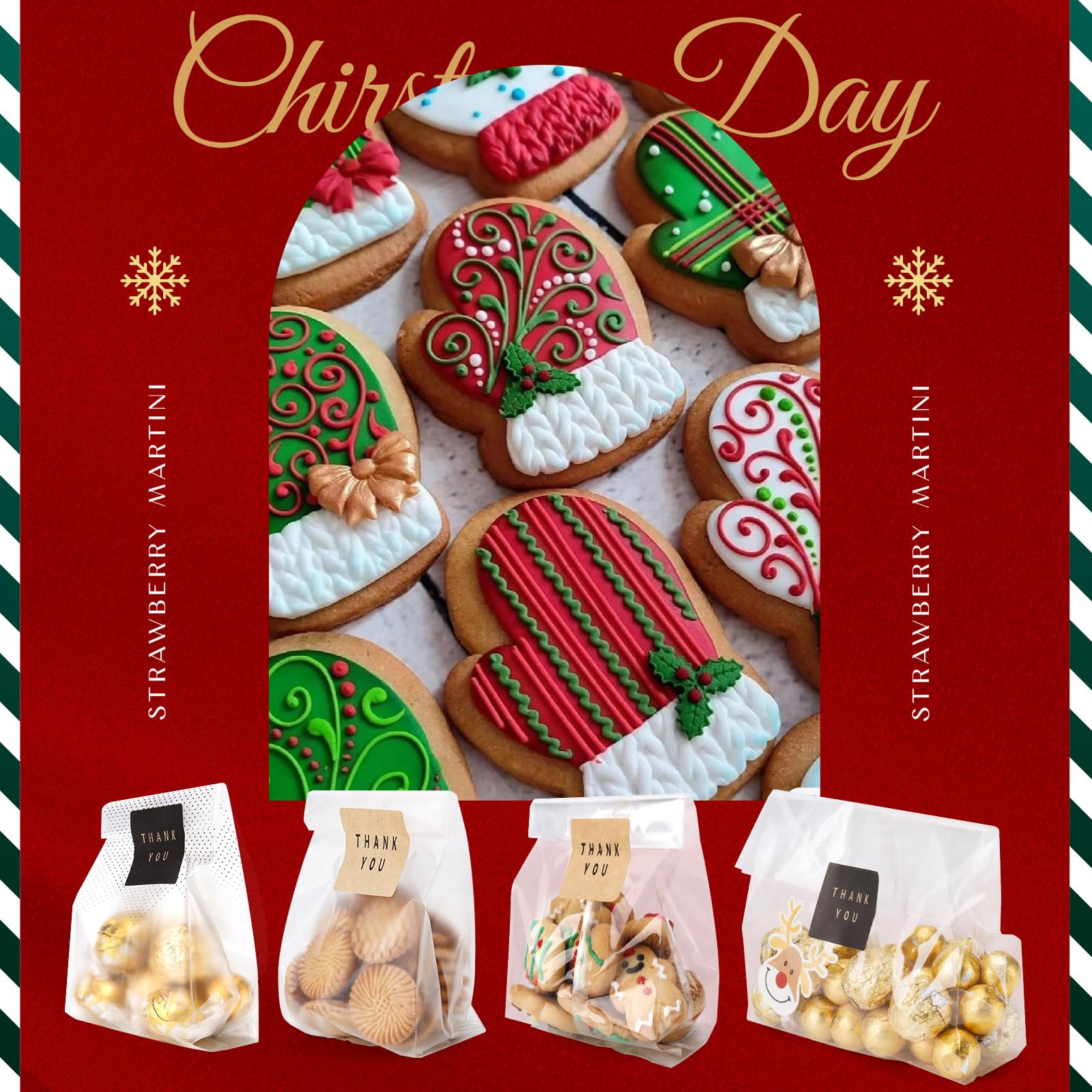 Clear Cellophane Treat Bags for Cookies, Candy & Chocolates - 9x3.2 Inch Black Dot Gift Packaging Bags with Stickers | Perfect for Birthday Parties, Baby Showers & Holiday Gifting