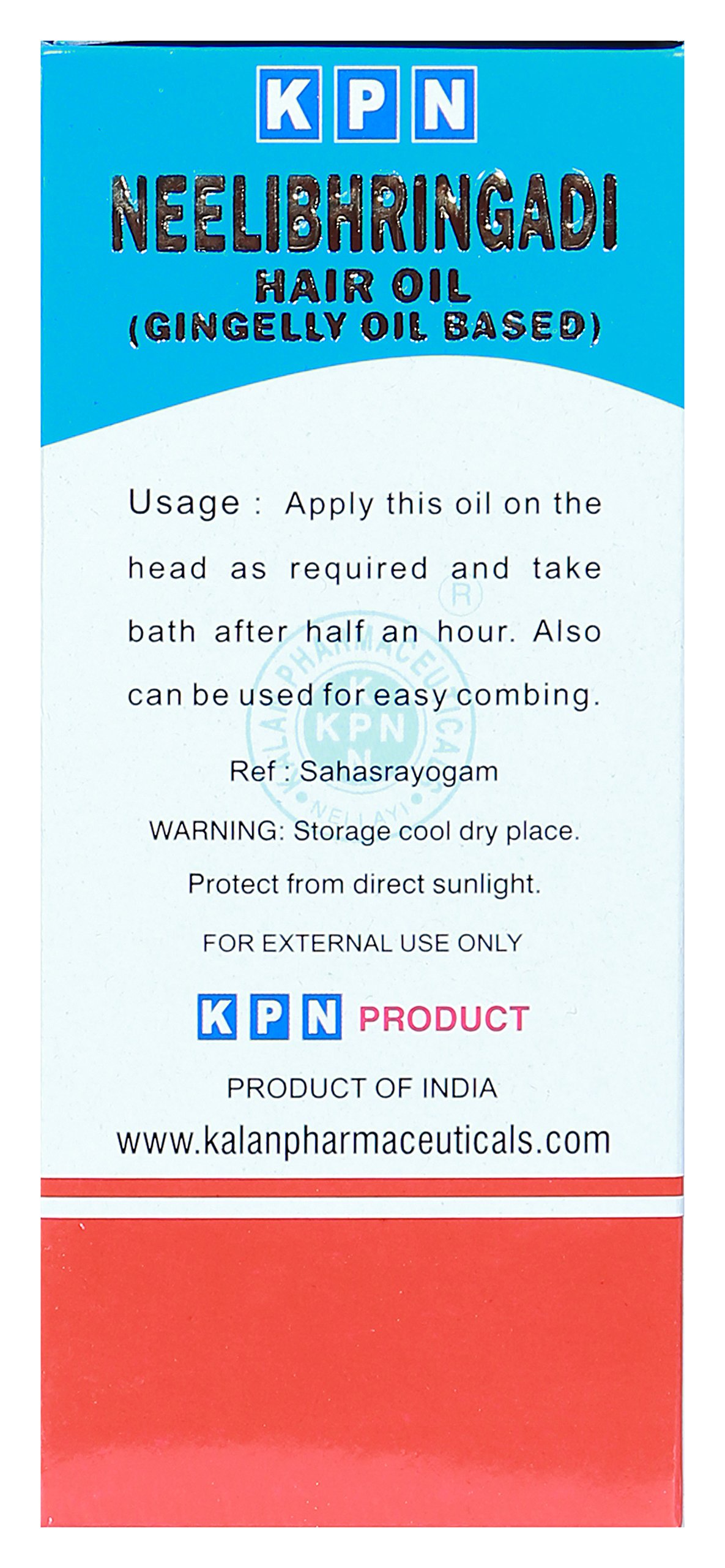 KPN Neelibhringadi Ayurvedic Hair Oil - 200ml Sesame (Gingelly) Oil Based for Hair Growth & Scalp Care | Natural Blue Herbal Treatment for Dry, Damaged Hair | Perfect for Daily Hair Massage & Ayurvedic Hair Care Routine