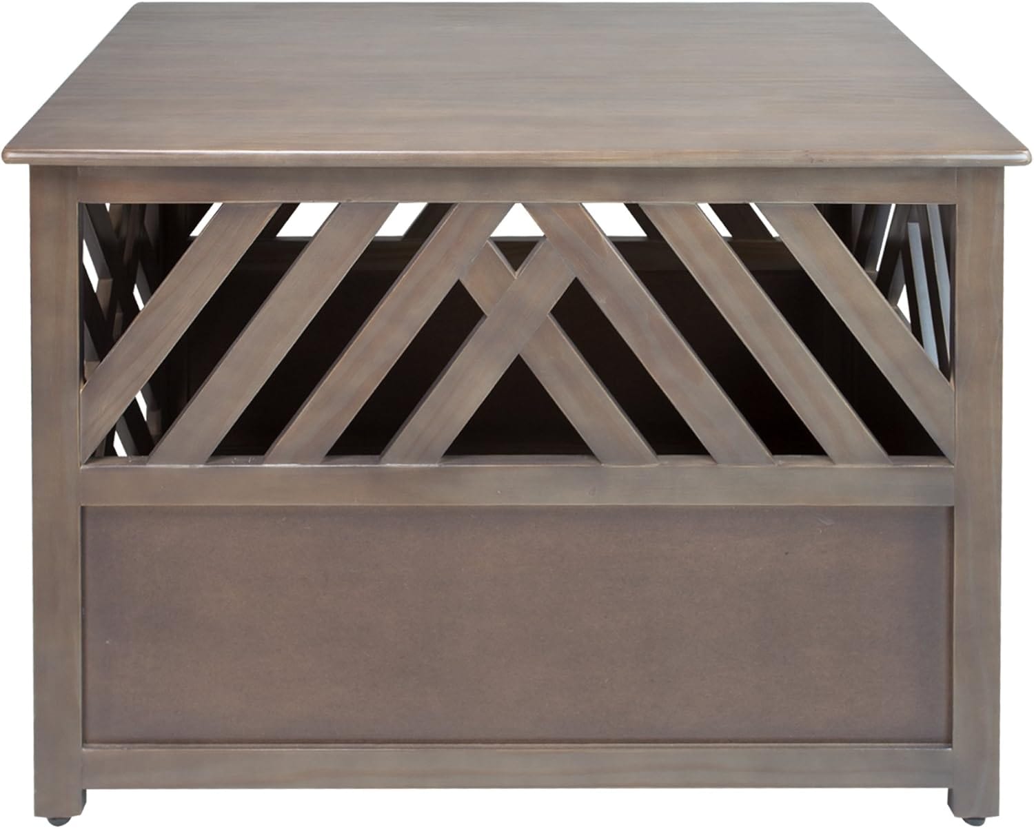 New Country Style Wooden Dog Crate Table with Side Storage - Perfect for Pet Beds, End Tables & Living Room Decor