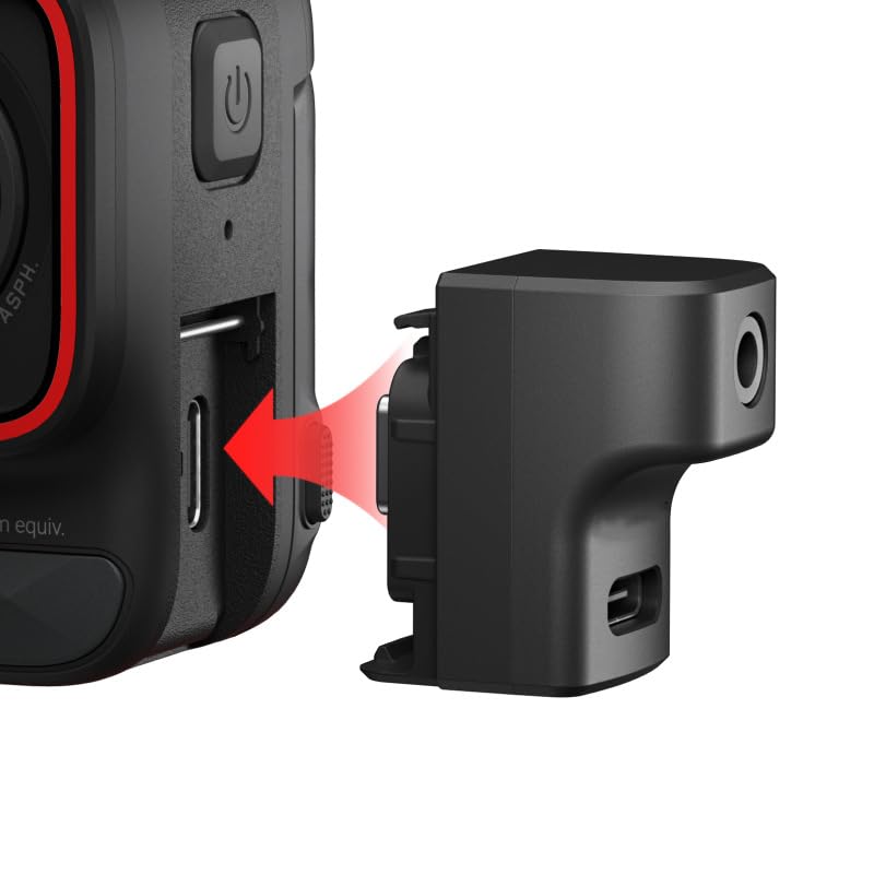 Insta360 Ace Pro/Ace Audio Adapter - 3.5mm Jack & USB-C Charging Port Microphone Extension Accessory for Vlogging, Live Streaming & Content Creation