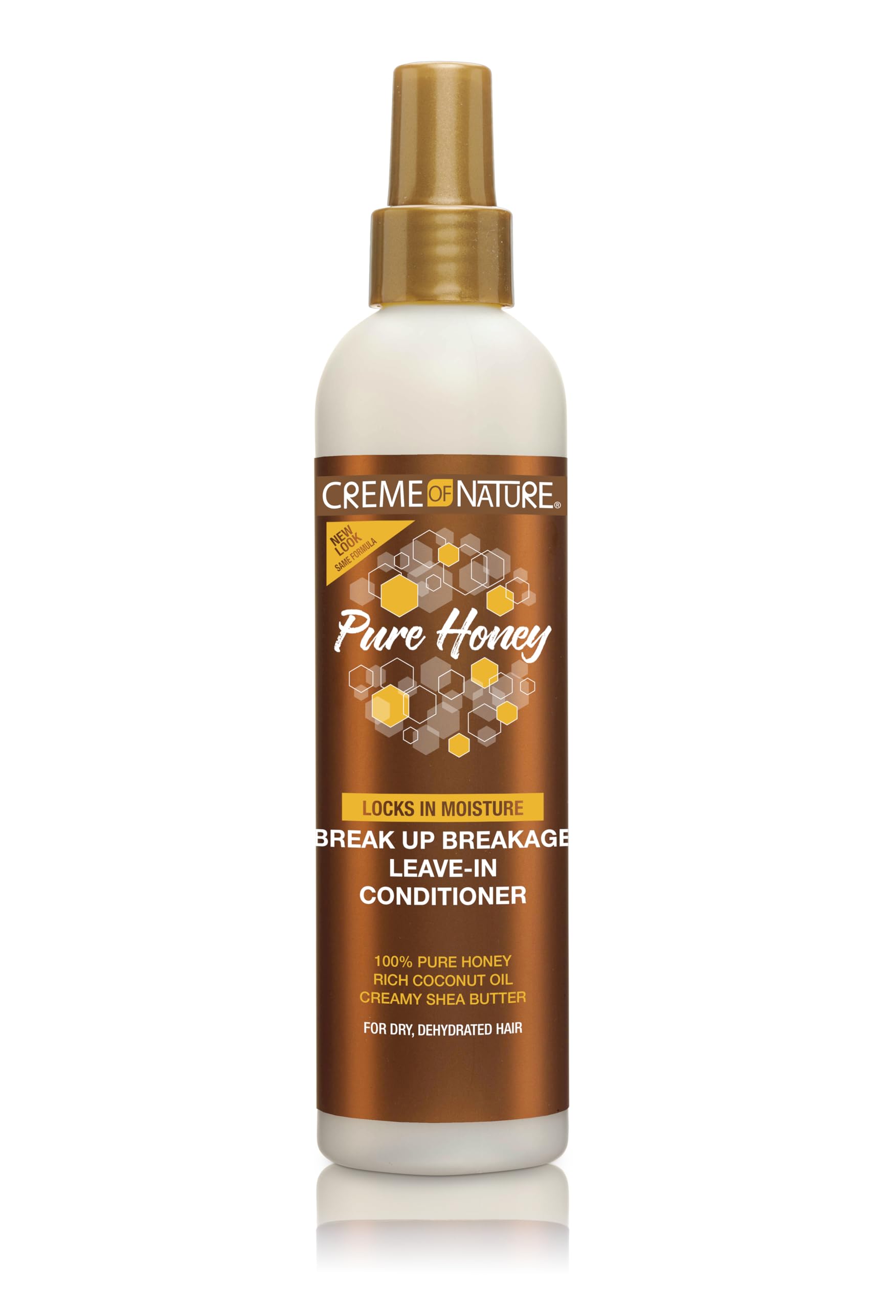 Creme Of Nature Leave-In Conditioner with Pure Honey, Coconut Oil & Shea Butter - 8 Oz for Dry, Damaged Hair Repair - Perfect for Daily Hydration & Heat Styling Protection