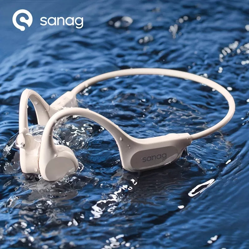Sanag B60S Pro RunBeat 2nd Gen Open Ear Bone Conduction Headphones for Swimming, Running & Workout - Wireless Bluetooth Sports Earbuds with Sweatproof Design