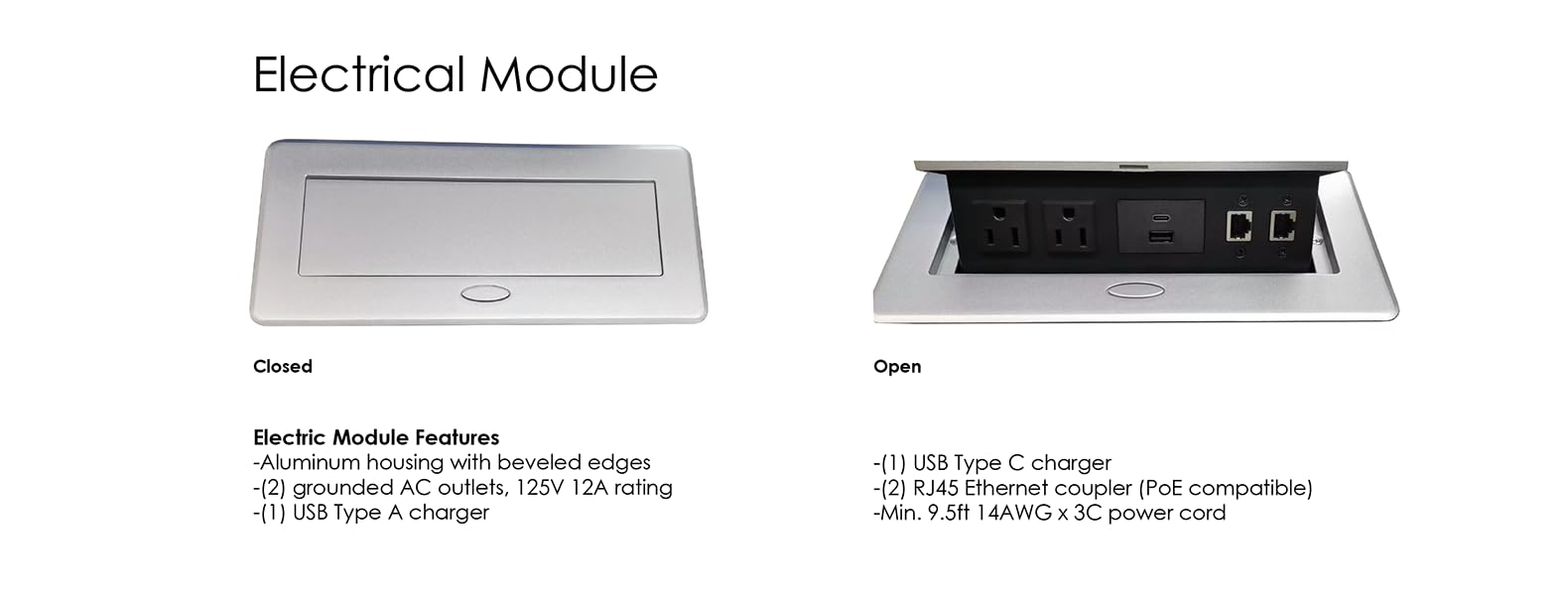 10' Rectangular Conference Table with Built-in Power & Data Ports | Modular 10-Person Meeting Table | Harmony Series | Light Gray | Perfect for Office Meetings, Team Collaboration & Conference Rooms