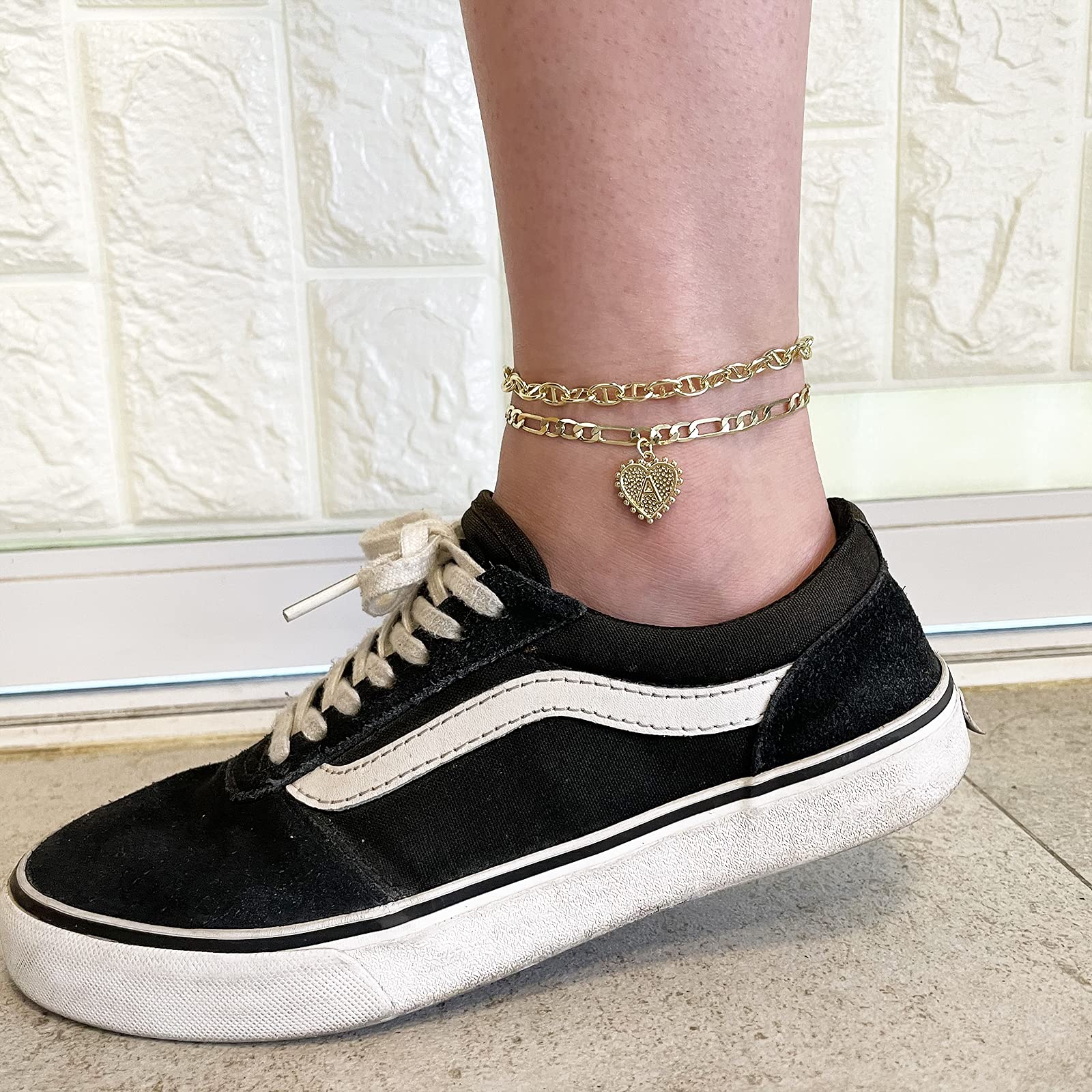 Personalized Gold Initial Anklet for Women - Adjustable Angel Number Ankle Bracelet with Custom Letter, Dainty Gold Chain Foot Jewelry for Summer, Beach, Wedding & Boho Style Outfits