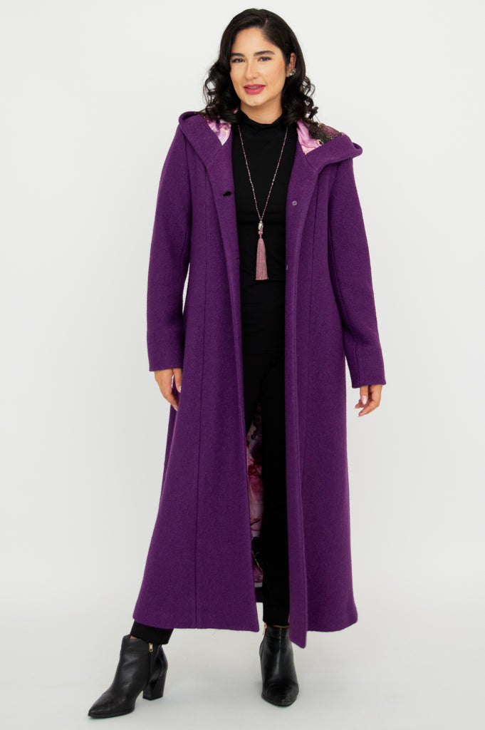 Royal Catherine Boiled Wool Coat for Women - Elegant Winter Outerwear for Office, Travel & Special Occasions