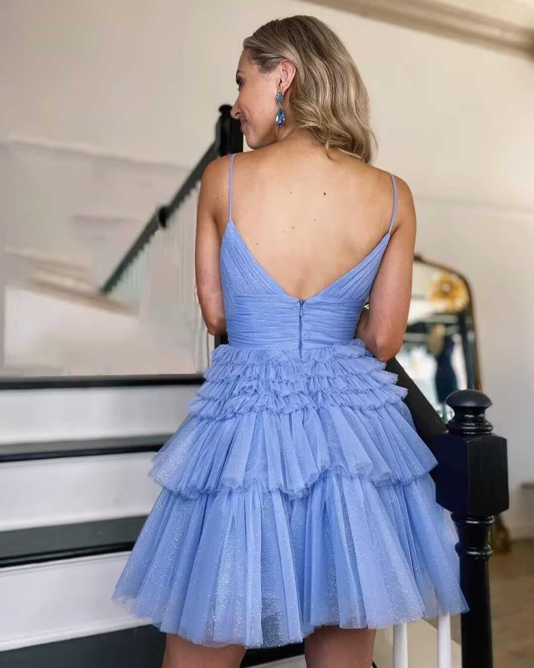 Elegant Short Tulle Prom Dresses for Women - Ruffled Homecoming Dresses for Teens - Sparkly Formal Evening Gowns for Parties, Dances & Special Occasions