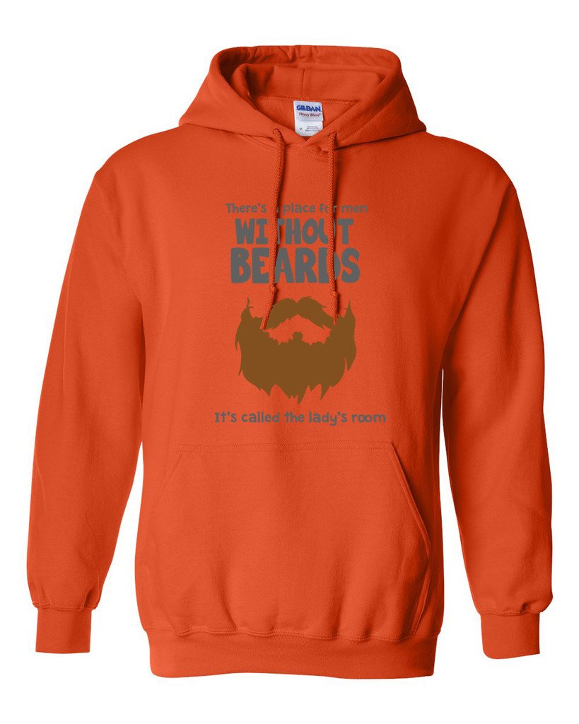 Funny Humor Hoodie for Men - 'There's A Place For Men Without Beards' Graphic Sweatshirt | Casual Streetwear, Gift for Beardless Guys, Urban Fashion Statement