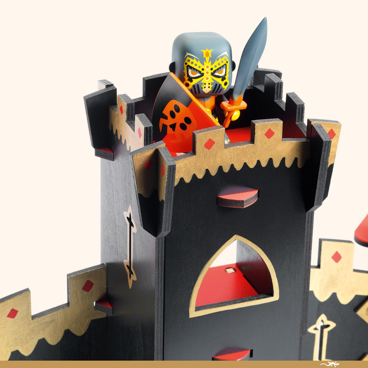 Djeco Arty Toys Black Castle - Creative Building Blocks for Kids | Pretend Play, Educational STEM Toy for Children's Imagination & Storytelling
