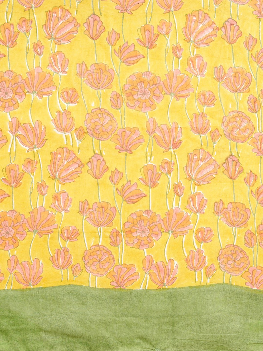 Azalia Orange Handblock Print Mul Cotton Saree – Elegant Traditional Indian Saree for Weddings, Parties & Festive Occasions
