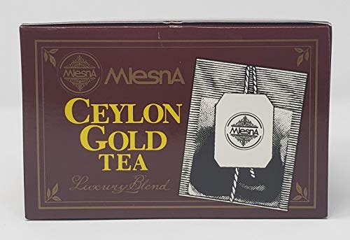 Premium Mlesna Pure Ceylon Gold Black Tea Bags - 100g (50 Bags) - Rich & Robust Flavor Similar to English Breakfast Tea - Perfect for Morning Boost, Afternoon Relaxation & Office Use - by Shah Company