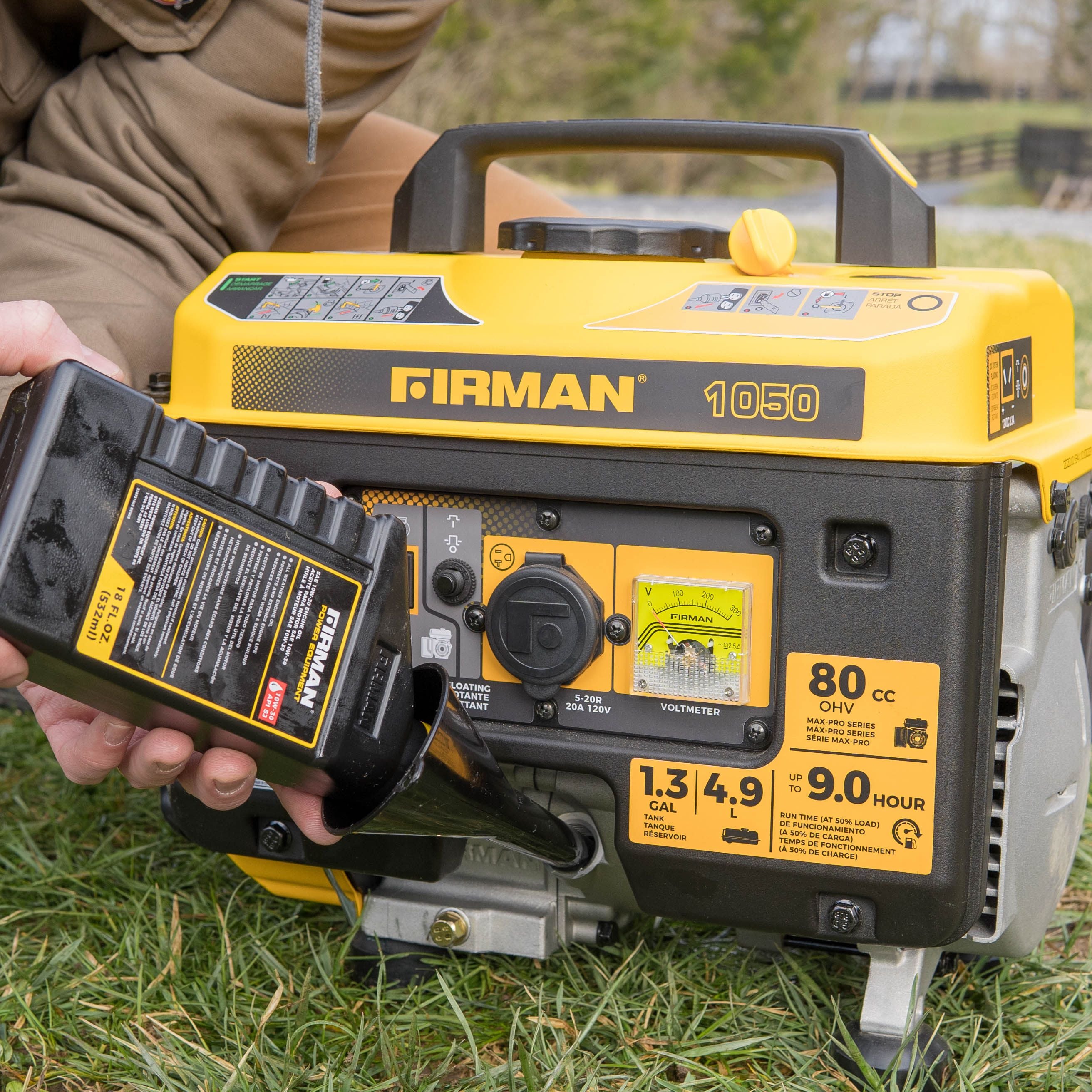 1300W Portable Gas Generator with Recoil Start - Reliable Power for Camping, Emergencies & Outdoor Activities