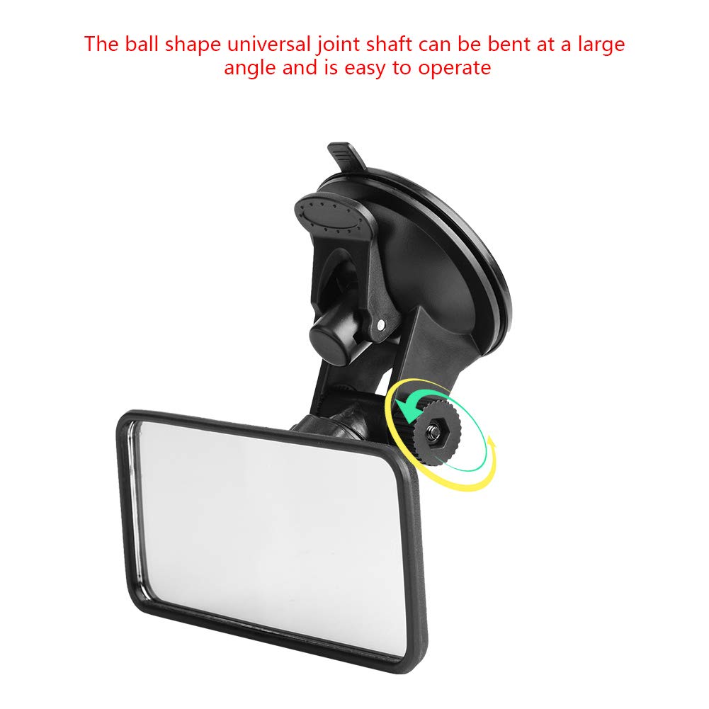 Qiilu Adjustable Baby Car Mirror - Rear View Safety Monitor for Infant Car Seat with Strong Suction Cup | Shatterproof Glass for Safe Travel | Perfect for Parents to Keep an Eye on Baby While Driving