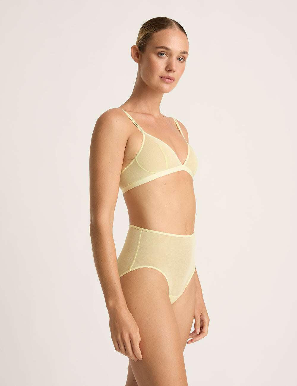 FreeMesh High Cut Full Brief Underwear - Breathable & Comfortable Women's Panties for Everyday Wear - Lemon Color