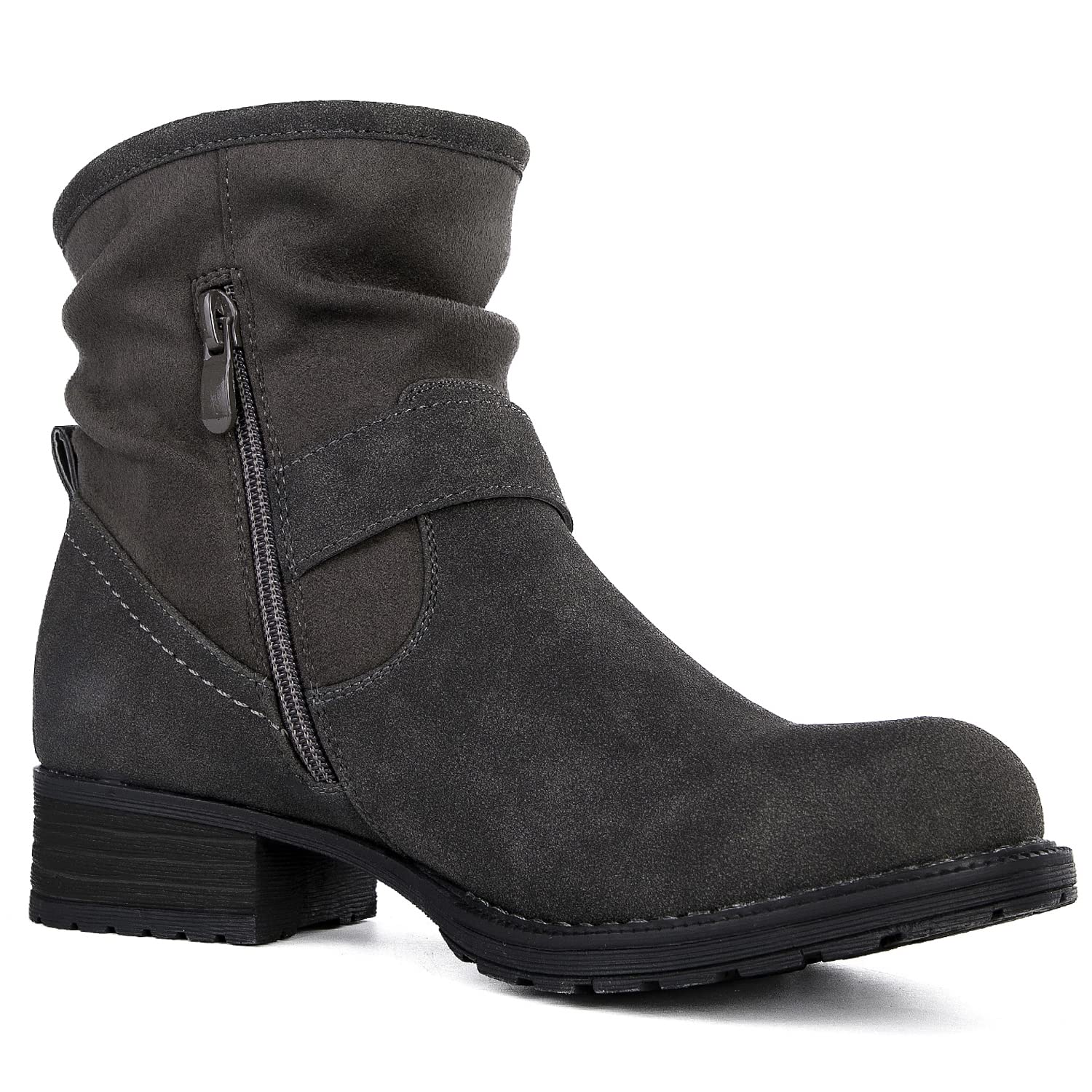 GLOBALWIN Women's Low Heel Ankle Boots - Stylish & Comfortable Booties for Everyday Wear, Office, and Casual Outfits
