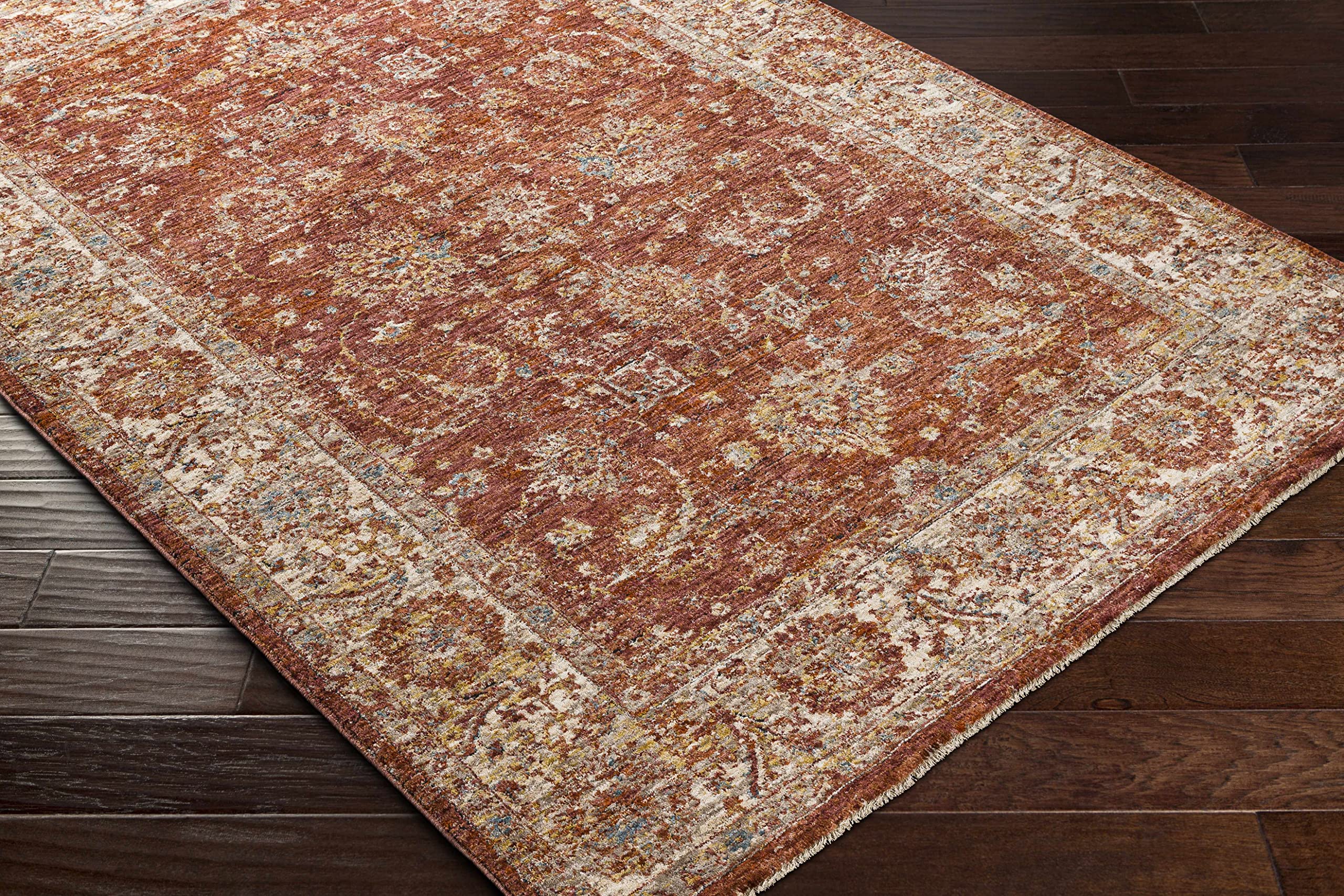 Hauteloom Maniwaki Soft Plush Area Rug for Living Room & Bedroom - Gray, Pink, Red - 2'7