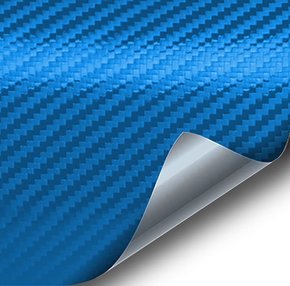 VViViD® XPO Electric Blue 3D Carbon Fiber Vinyl Wrap Roll - 25ft x 5ft with Air Release Technology | DIY Car, Motorcycle, Laptop & Furniture Decoration | Waterproof & Durable Adhesive Film