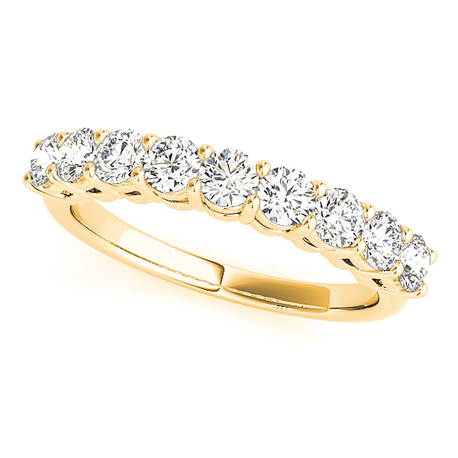 0.75 Carat Round Diamond Wedding Band - 9 Stone Anniversary Ring for Women - Perfect for Bridal, Engagement & Special Occasions
