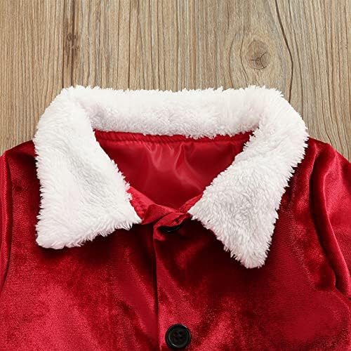 FIOMVA Christmas Santa Costume Set for Baby Girls & Boys - Dress, Jacket, Coat, Long Pants, Hat & Socks - Holiday Outfit for Christmas Parties, Family Photos & Festive Cosplay
