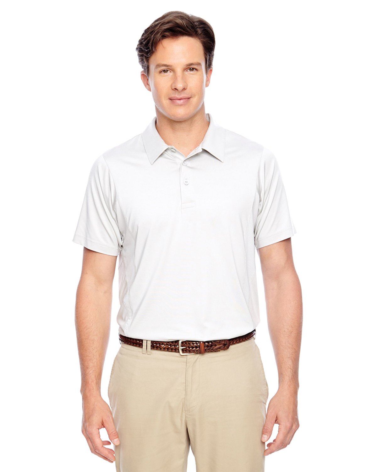 Team 365 Men's Charger Performance Polo Shirt TT20 - Moisture Wicking, Breathable Golf & Casual Wear - White XS - Perfect for Work, Golf & Outdoor Activities