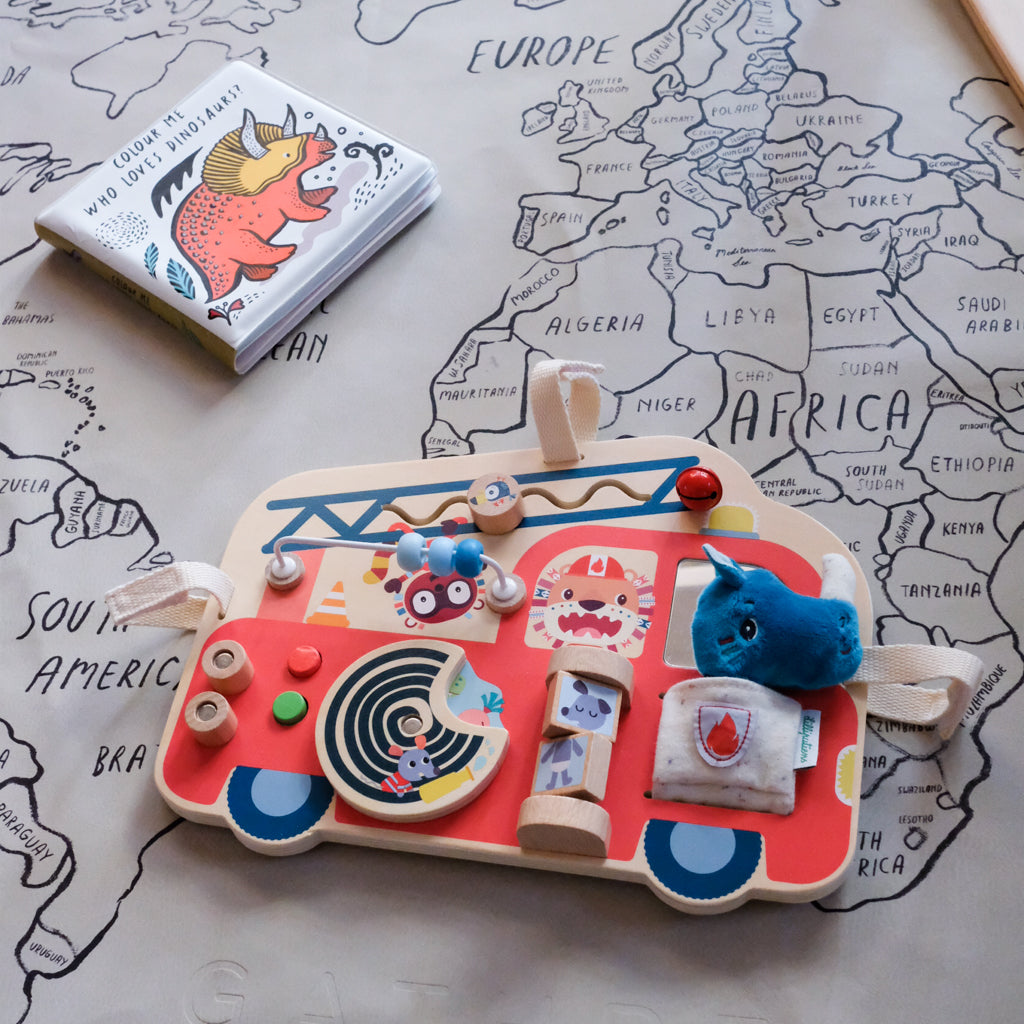 Lilliputiens Fire Engine Activity Toy for Kids - Interactive Playtime, Early Learning & Imagination Development - Perfect for Toddlers, Preschool & Daycare Fun