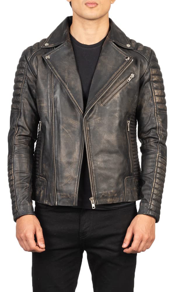 The Jacket Maker Armand Biker Real Leather Jacket for Men | Premium Asymmetrical Motorcycle Jacket | Perfect for Riding, Casual Wear & Fashion Outfits