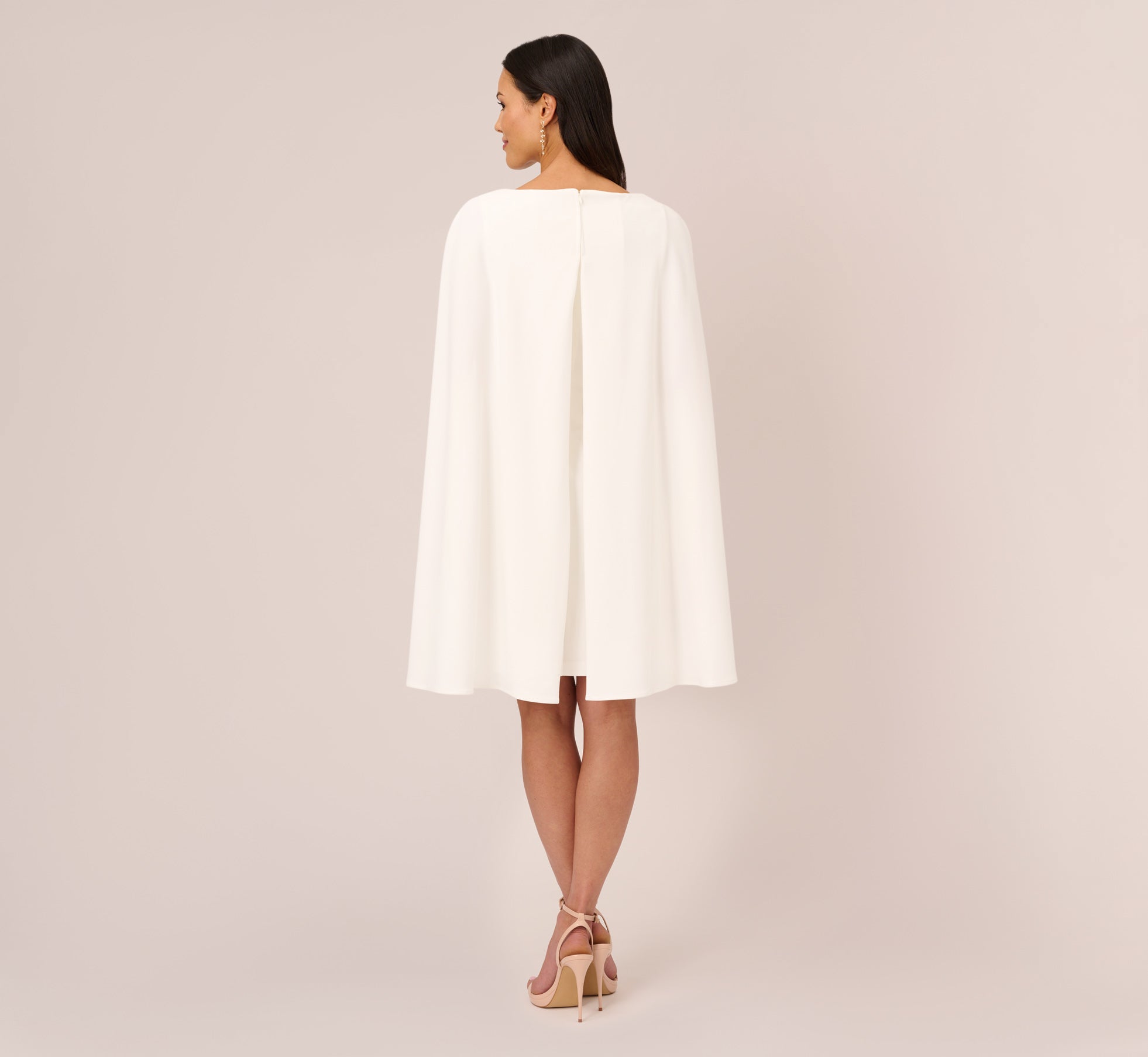 Elegant Ivory Cape Sheath Dress for Women - Formal Evening Gown & Wedding Guest Dress - Perfect for Cocktail Parties, Prom & Special Occasions