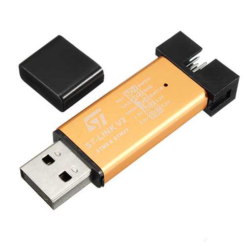 5pcs ST-LINK V2 STM8 STM32 Programmer Debugger with 3.3V/5V, 500mA Fuse Protection, Aluminum Alloy Case & 20cm Dupont Wires - Ideal for Embedded System Development, Electronics Projects, and Microcontroller Programming