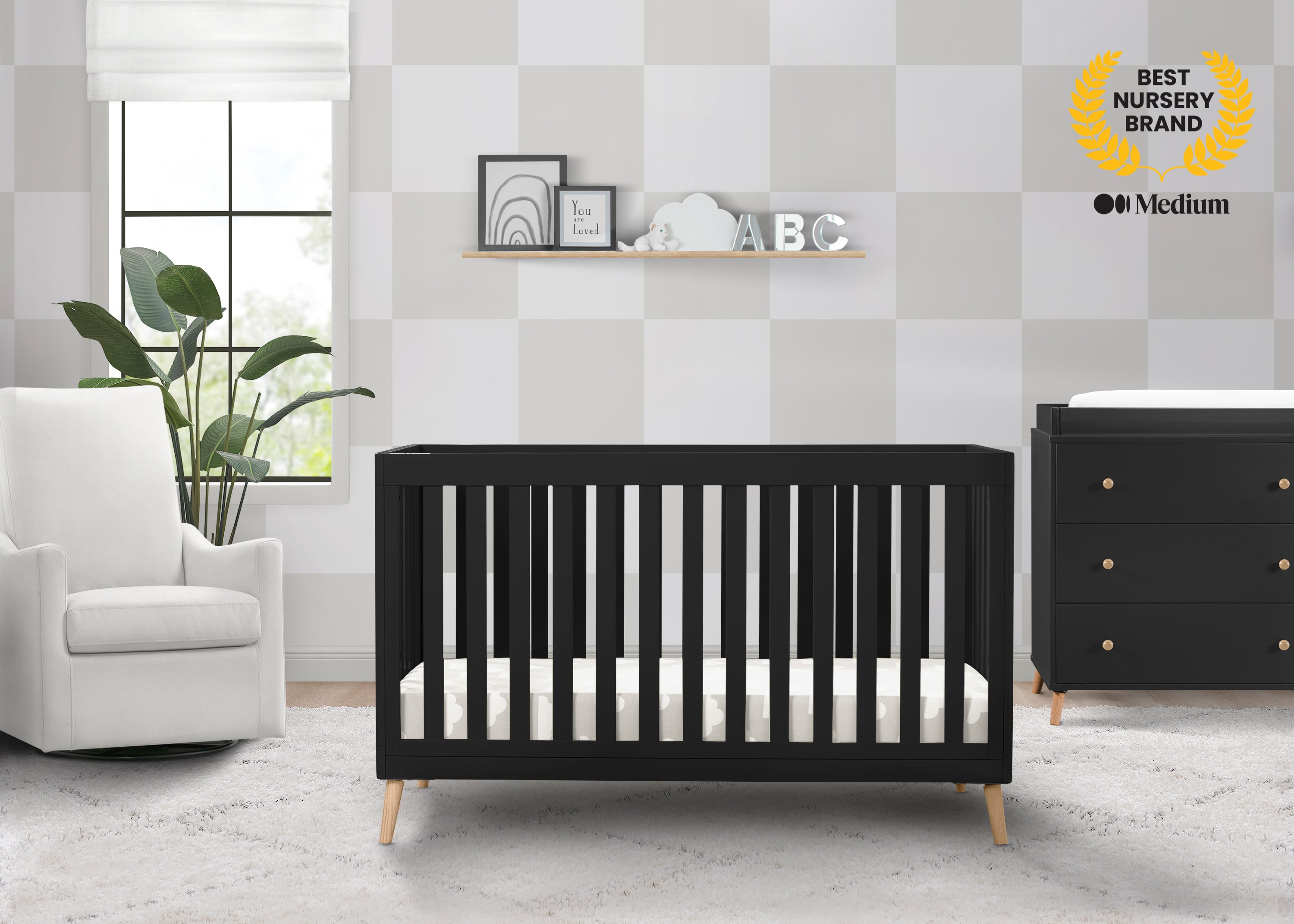 Essex 4-in-1 Convertible Baby Crib - Toddler Bed, Daybed & Full-Size Bed Conversion - Safe Nursery Furniture for Newborns & Kids - Perfect for Bedrooms, Daycare & Guest Rooms