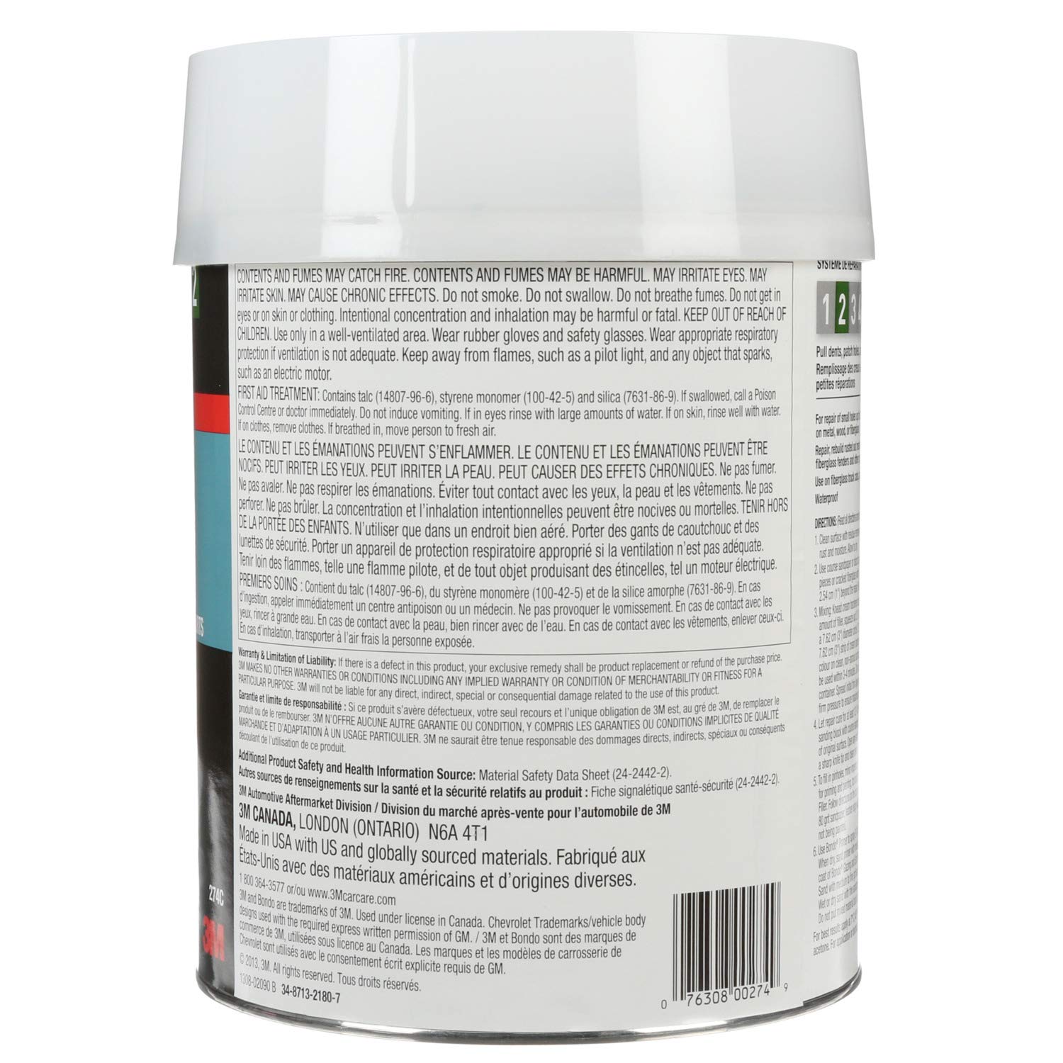 Bondo Bondo-Glass Reinforced Filler - 1 Gallon (00274) | Fiberglass Repair Compound for Auto Body, Marine & Home Repairs | Perfect for Fixing Cracks, Holes & Dents in Cars, Boats & Household Surfaces