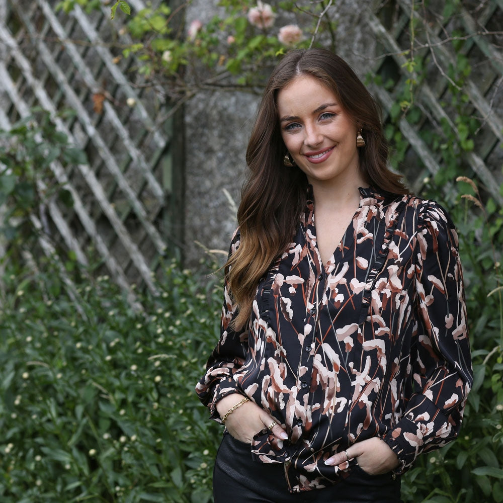 BRINA Blouse for Women - Elegant Black Top for Casual & Office Wear - Perfect for Work, Dates & Special Occasions