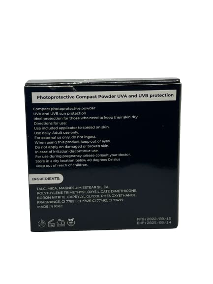 Compact Mineral Sunscreen SPF50 - UVA/UVB Protection, Non-Greasy, Photoprotective Powder (Beige) | Perfect for Daily Wear, Beach & Outdoor Activities