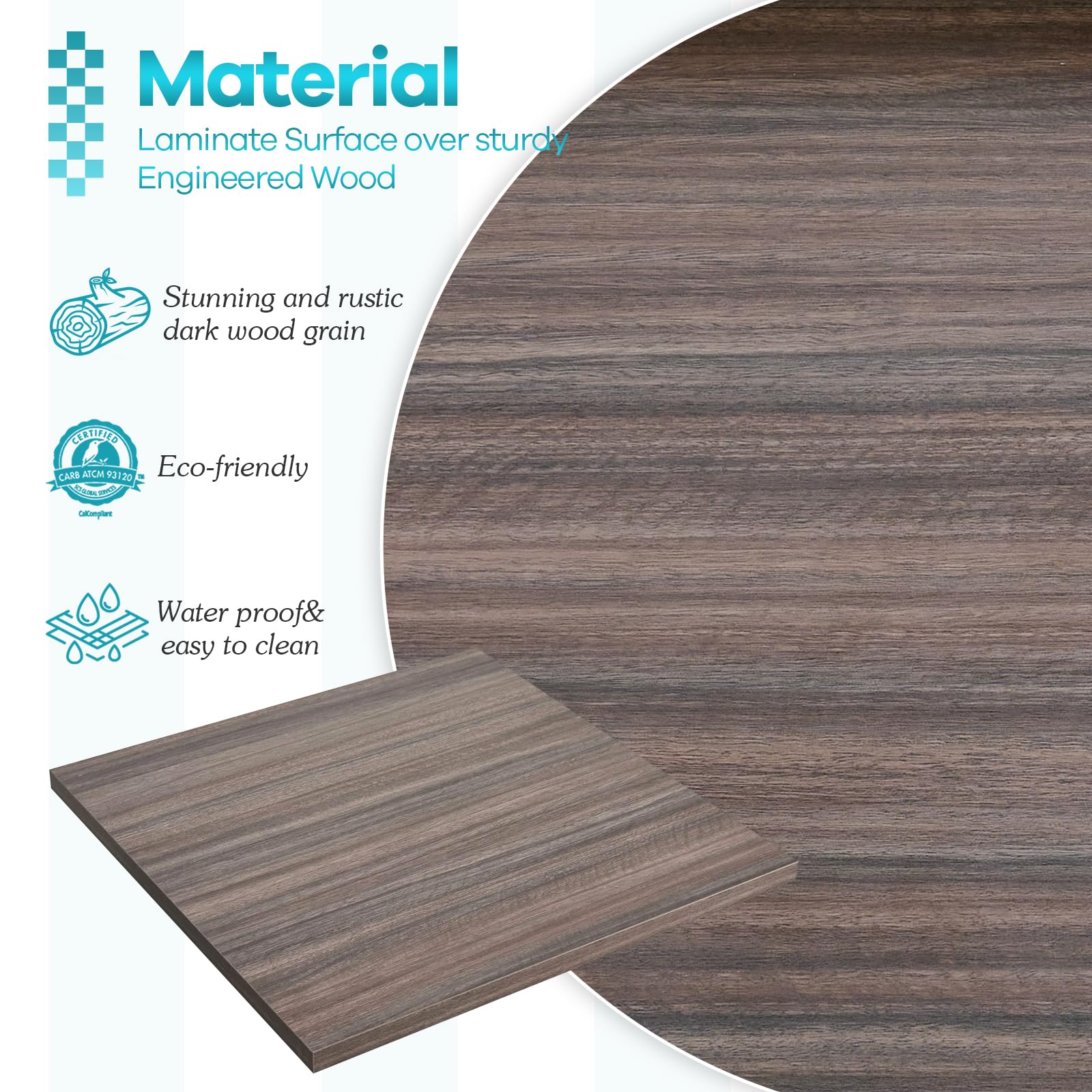 36x24 Inches Solid Eucalyptus Tabletop - 1 Inch Thick Wood Countertop for Sit Stand Desk, Double Desks & L-Shaped Workstations | DIY Home Office & Commercial Use | Perfect for Workspaces, Gaming Setups & Crafting Areas