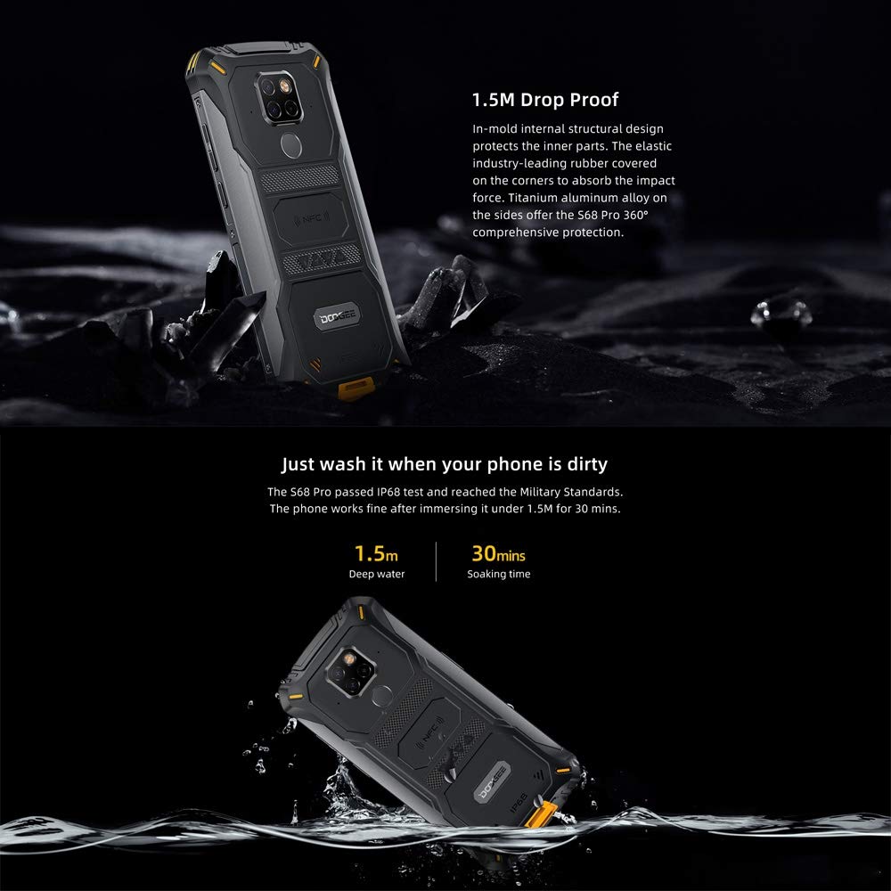 S68 Pro Rugged Smartphone 6GB RAM 128GB ROM - IP68/IP69K Waterproof Dustproof Shockproof - 5.84
