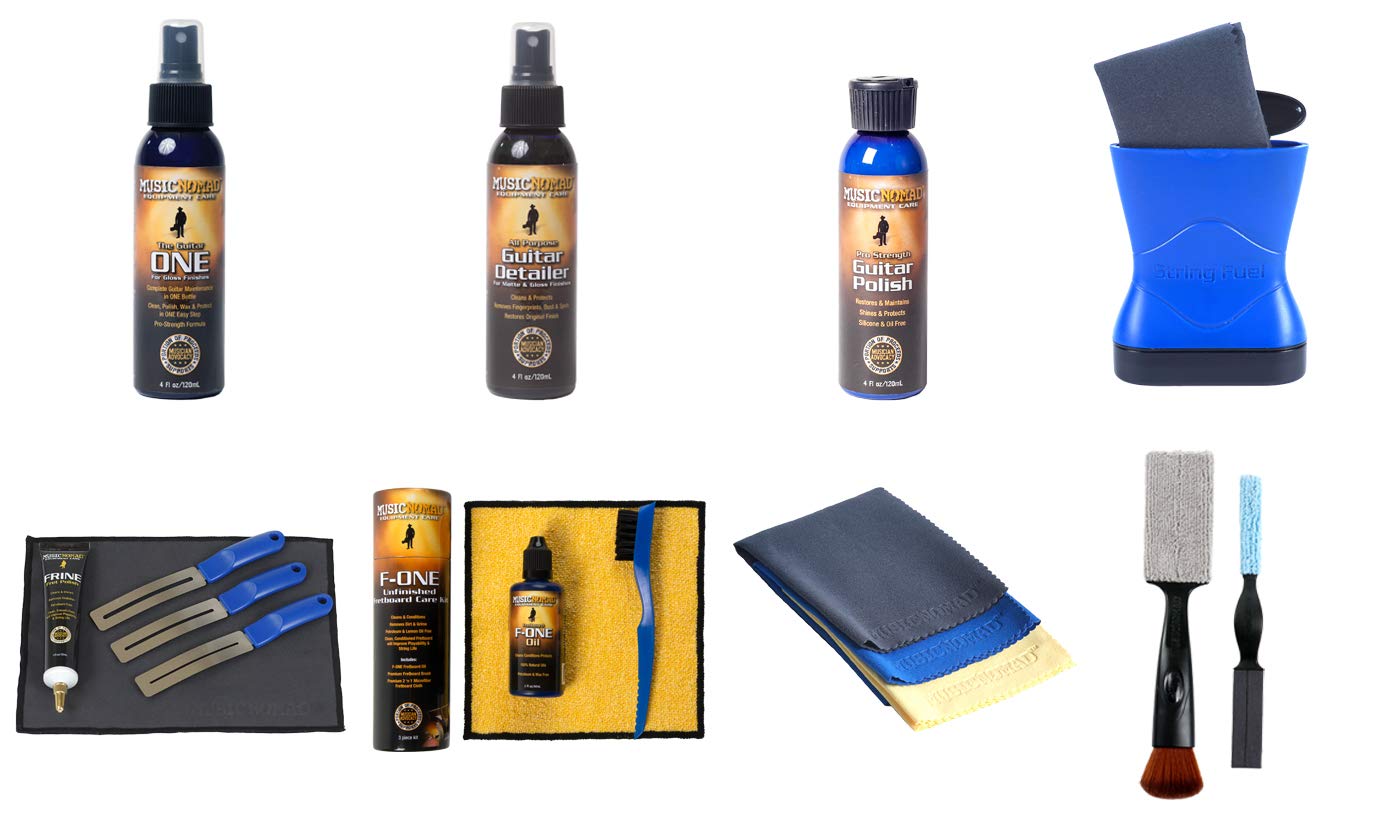 MusicNomad Total Spa 15-Piece Guitar Cleaning & Care Kit (MN292) | Premium Guitar Maintenance Tools for Acoustic & Electric Guitars | Perfect for Home, Studio & Stage Use