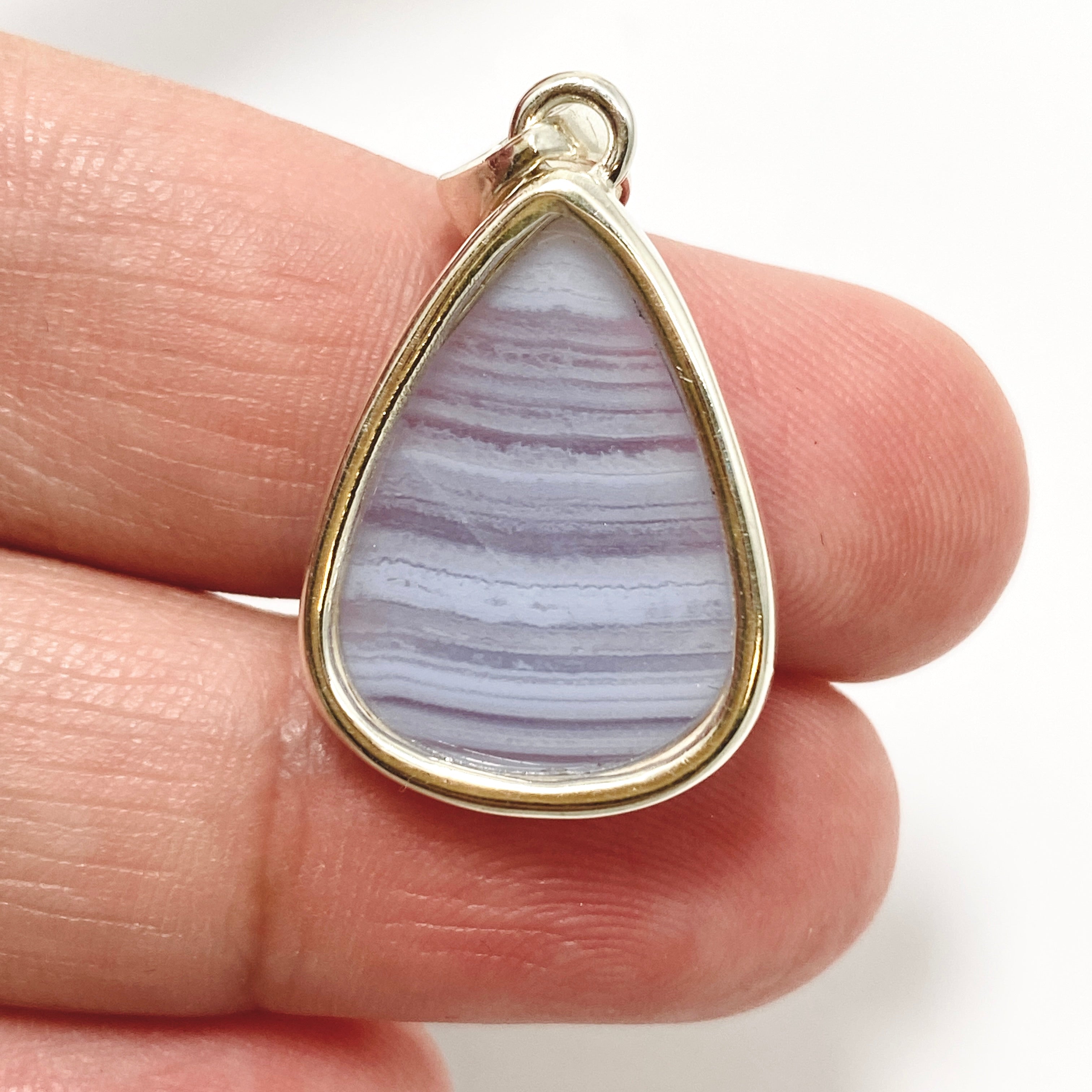 Blue Lace Agate Teardrop Cabochon Pendant - Natural Stone Jewelry for Women - Perfect for Necklace Making, DIY Crafts & Gift Giving