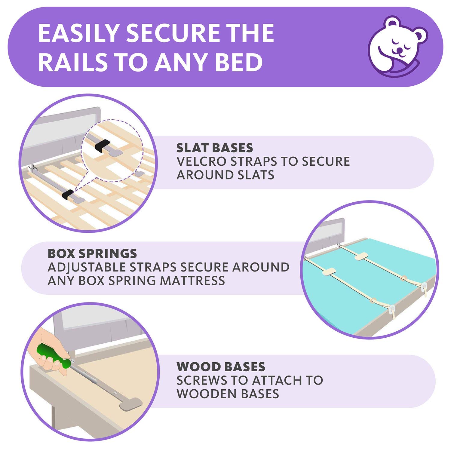 ComfyBumpy 59 Inch Extra Long Adjustable Toddler Bed Rail Guard for Kids - Safety Bed Rails for Twin, Full, Queen & King Size Beds - Baby Bed Side Rails for Boys & Girls (Gray, XL 59
