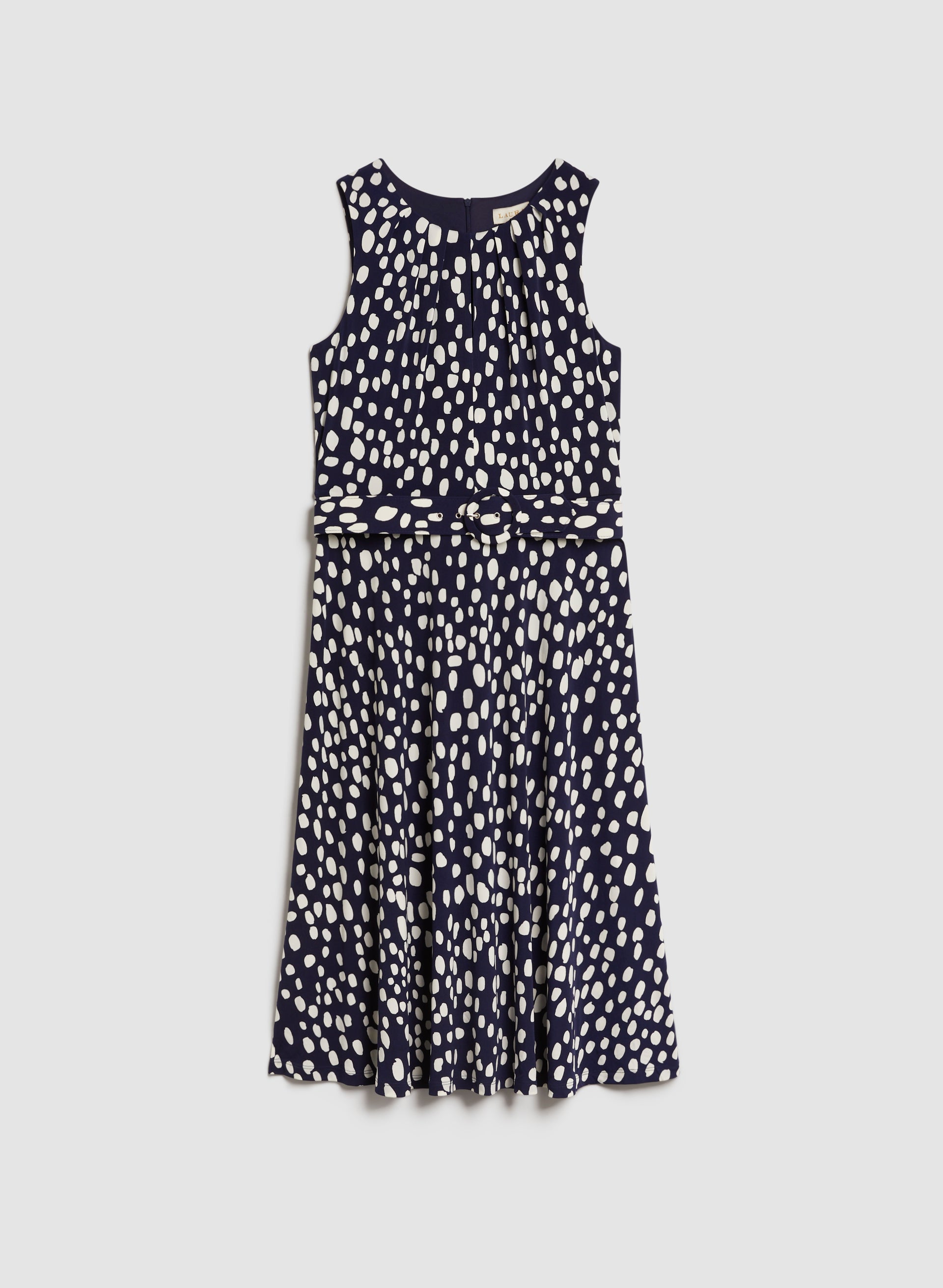 Stylish Dot Print Belted Dress for Women - Floral Polka Dot Wrap Dress with Adjustable Belt - Perfect for Office, Party & Casual Wear